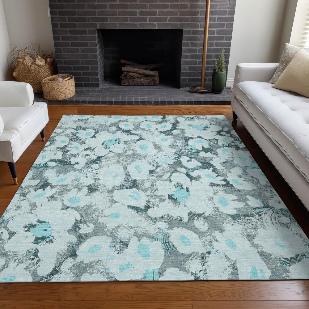 Chantille ACN538 Teal 5' x 7'6" Rug. Picture 6