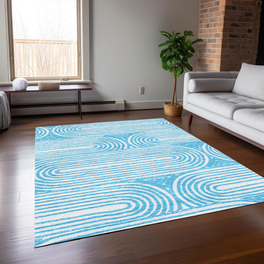 Chantille ACN540 Teal 5' x 7'6" Rug. Picture 6