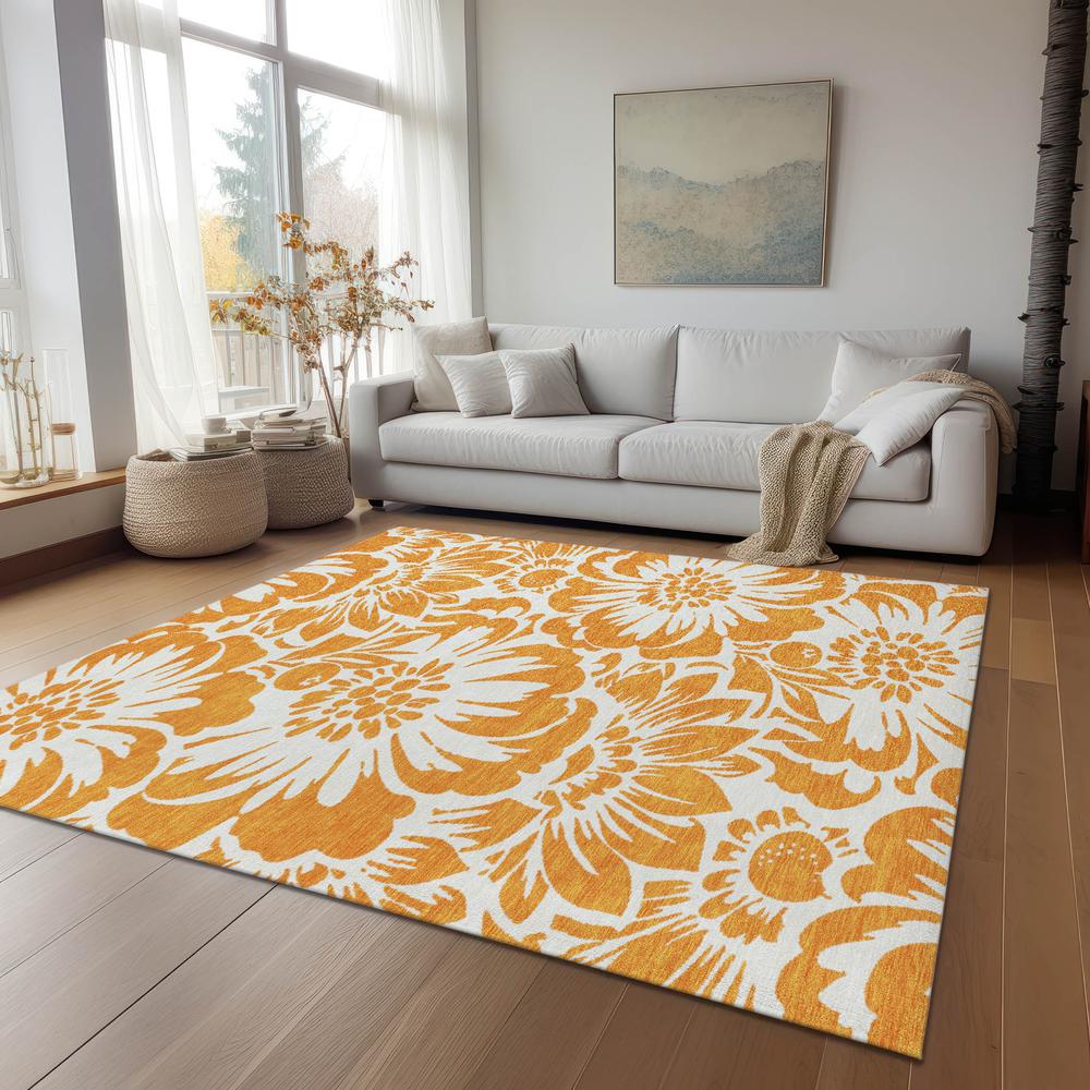 Chantille ACN551 Orange 5' x 7'6" Rug. Picture 7
