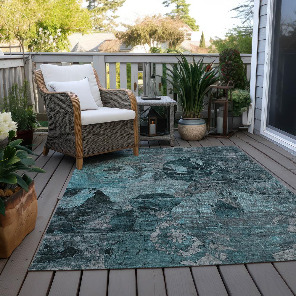 Chantille ACN555 Teal 5' x 7'6" Rug. Picture 9