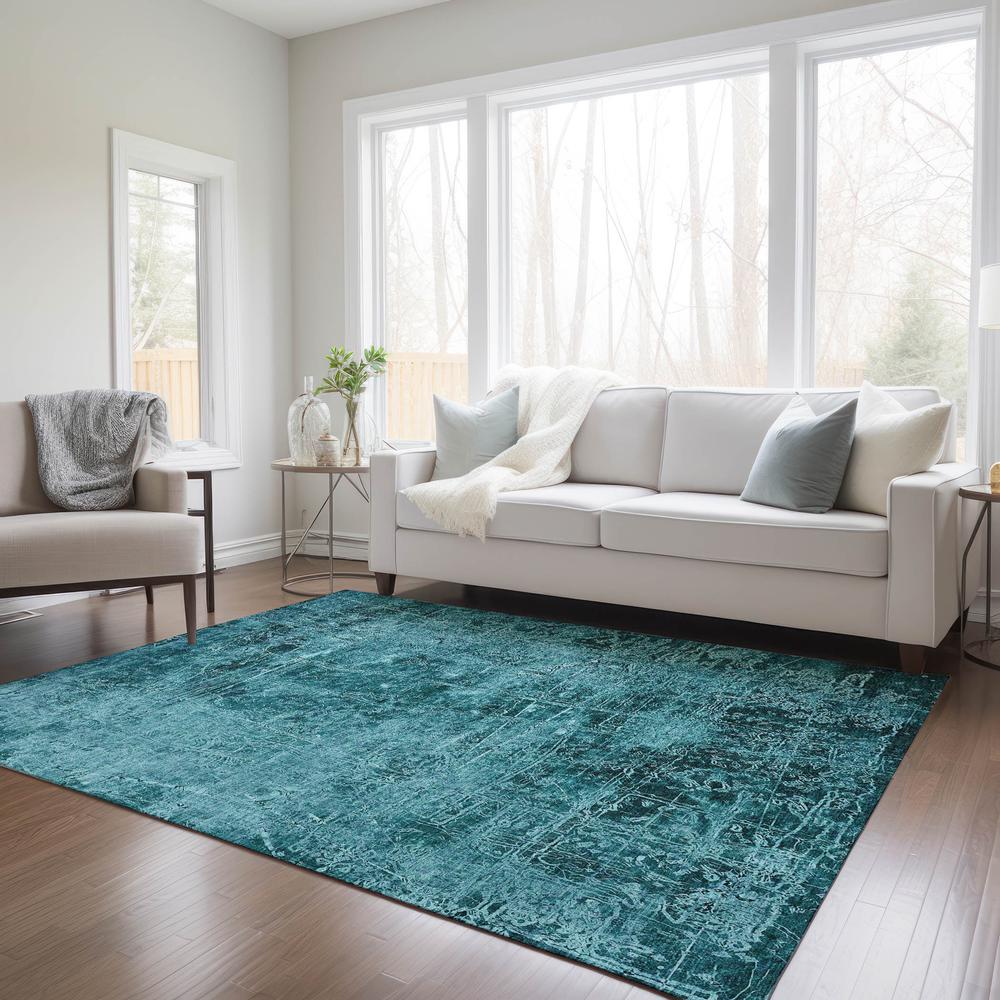 Chantille ACN559 Teal 5' x 7'6" Rug. Picture 6