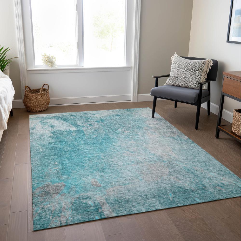 Chantille ACN562 Teal 5' x 7'6" Rug. Picture 7
