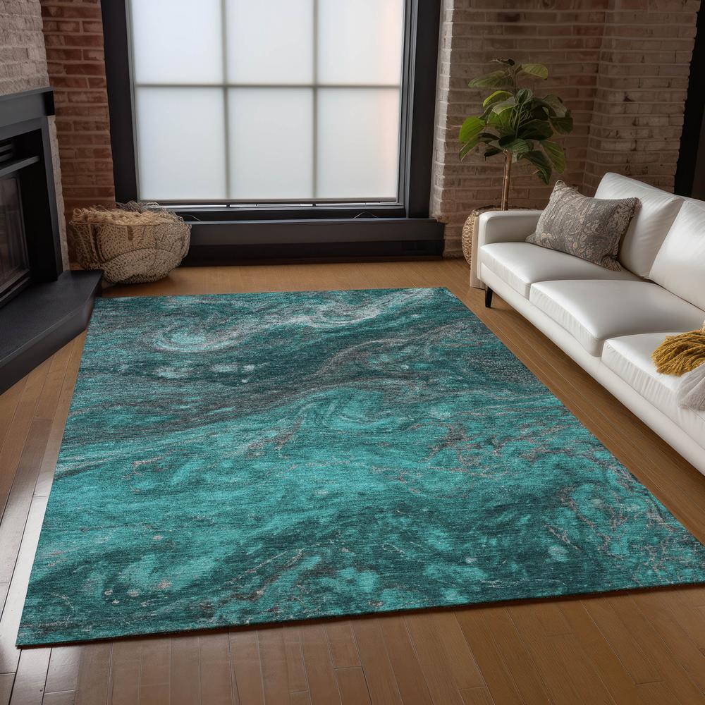 Chantille ACN599 Teal 5' x 7'6" Rug. Picture 7