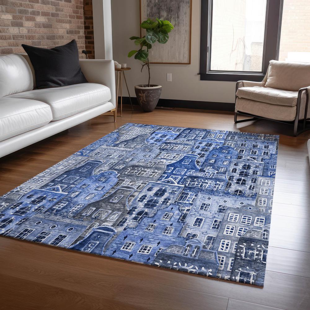 Chantille ACN600 Blue 5' x 7'6" Rug. Picture 6