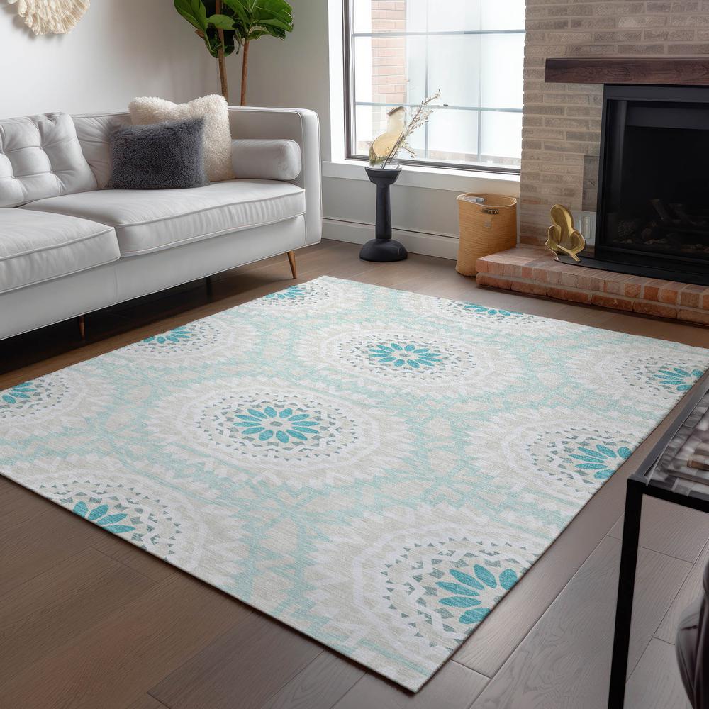 Chantille ACN619 Teal 5' x 7'6" Rug. Picture 7