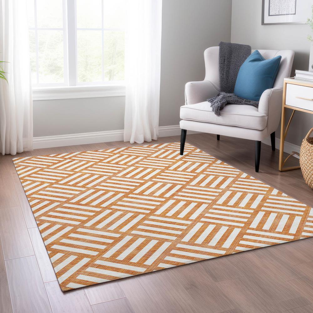 Chantille ACN620 Orange 5' x 7'6" Rug. Picture 6