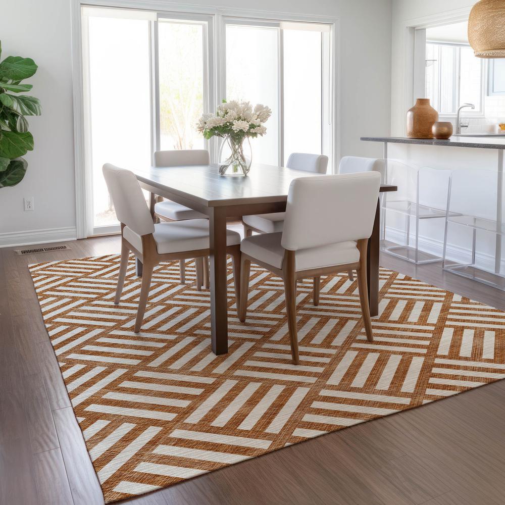 Chantille ACN620 Orange 5' x 7'6" Rug. Picture 7