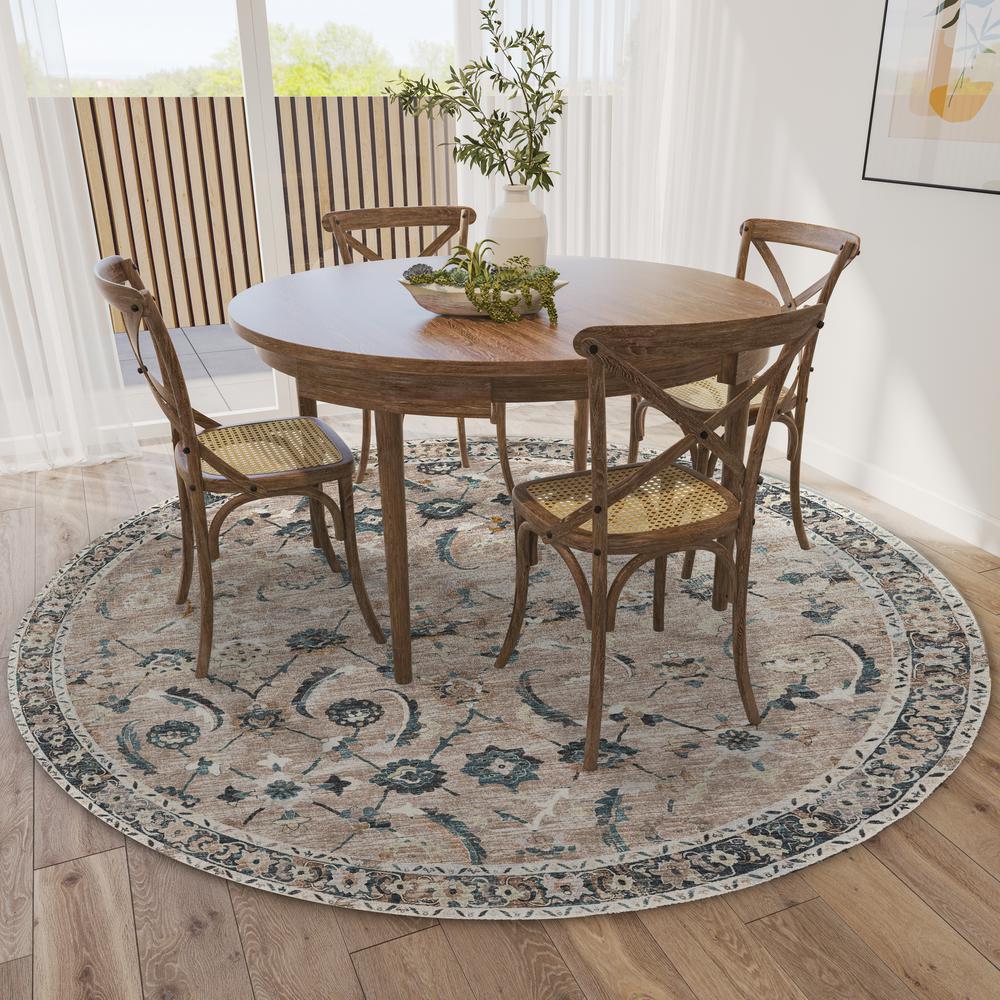 Jericho JC4 Taupe 6' x 6' Round Rug. Picture 2