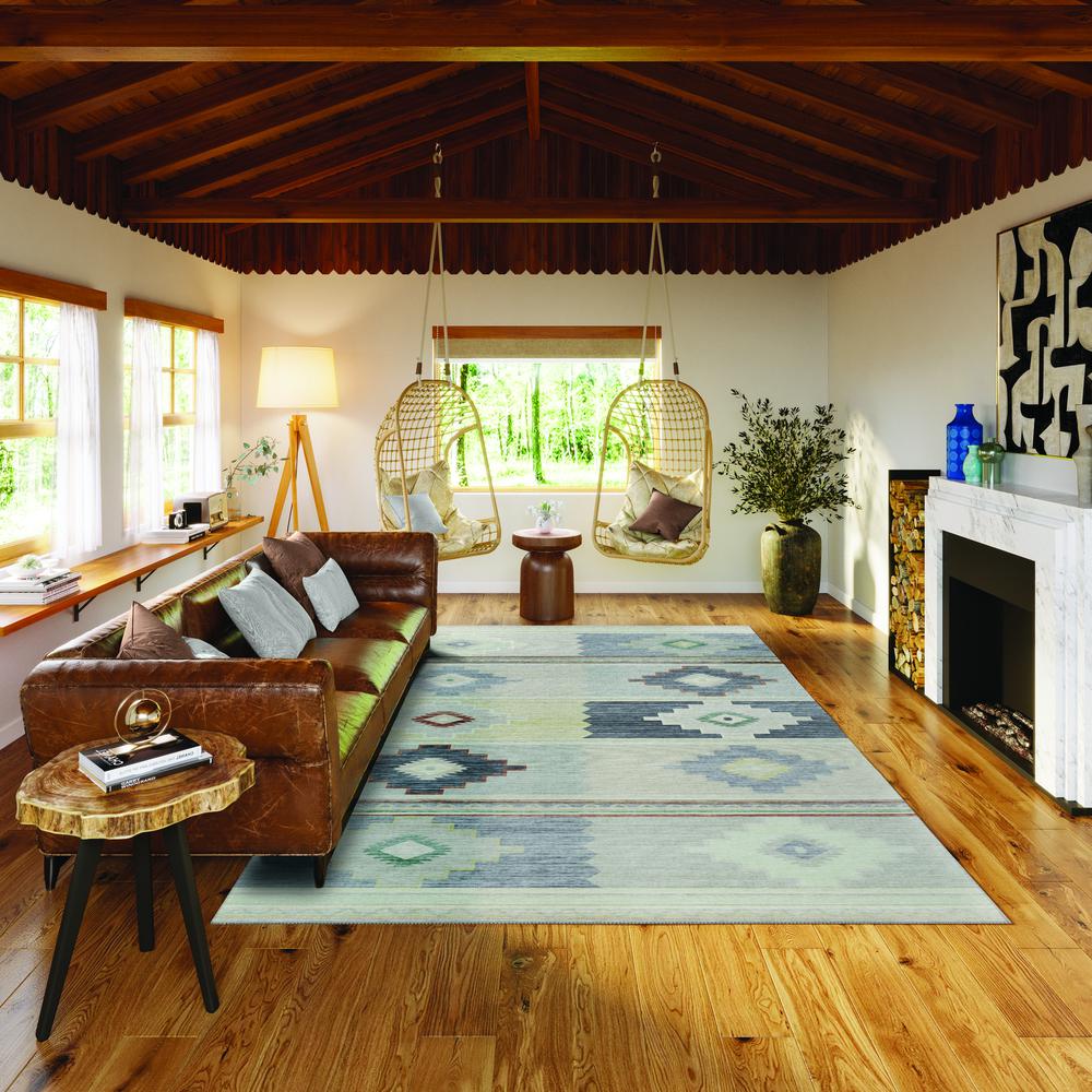 Indoor/Outdoor Sonora ASO31 Gray Washable 5' x 7'6" Rug. Picture 2