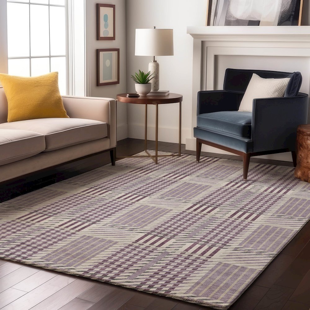 Premium Machine Washable Mayfield AMF1000 Lavender 5' x 7'6" Rug. Picture 5