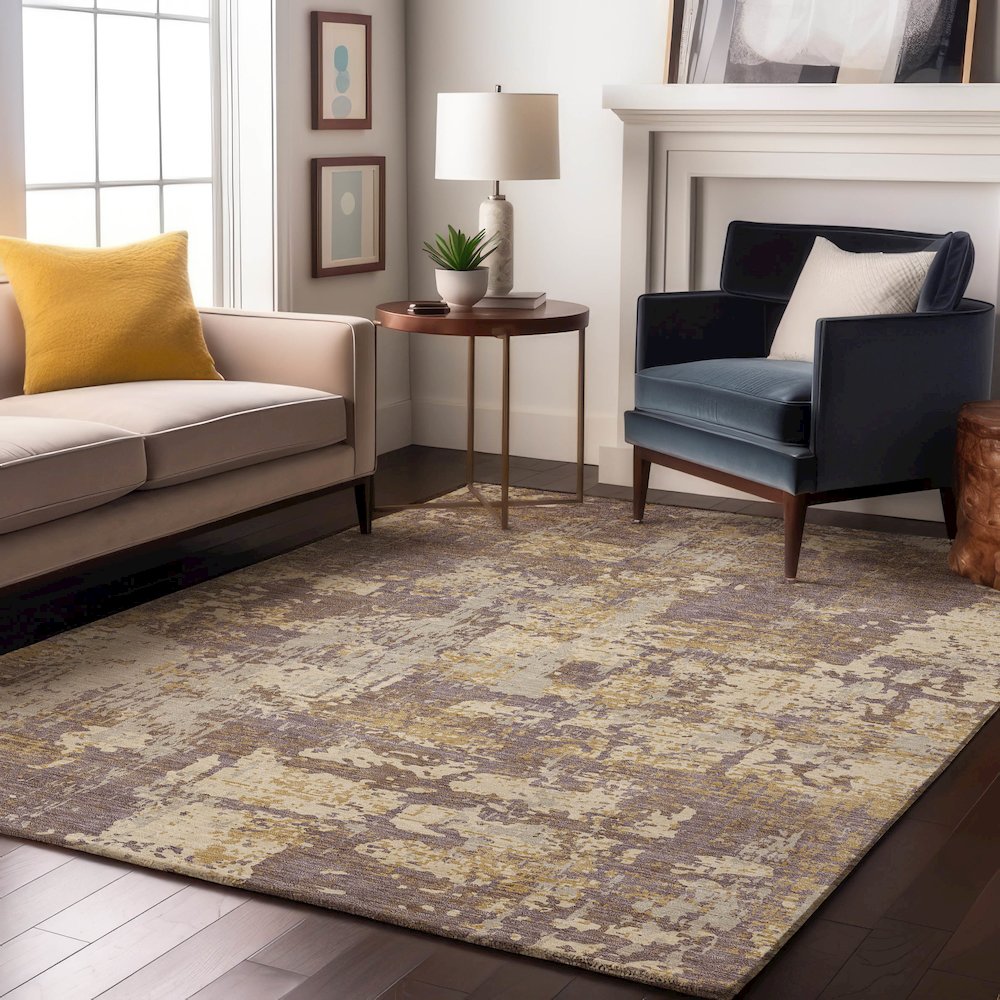 Premium Machine Washable Mayfield AMF1008 Lavender 5' x 7'6" Rug. Picture 5
