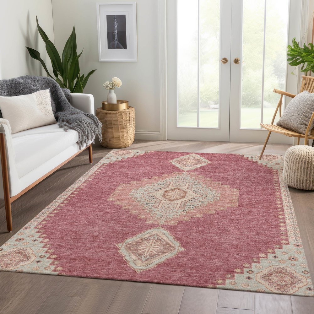Premium Machine Washable Mayfield AMF1014 Blush 5' x 7'6" Rug. Picture 6