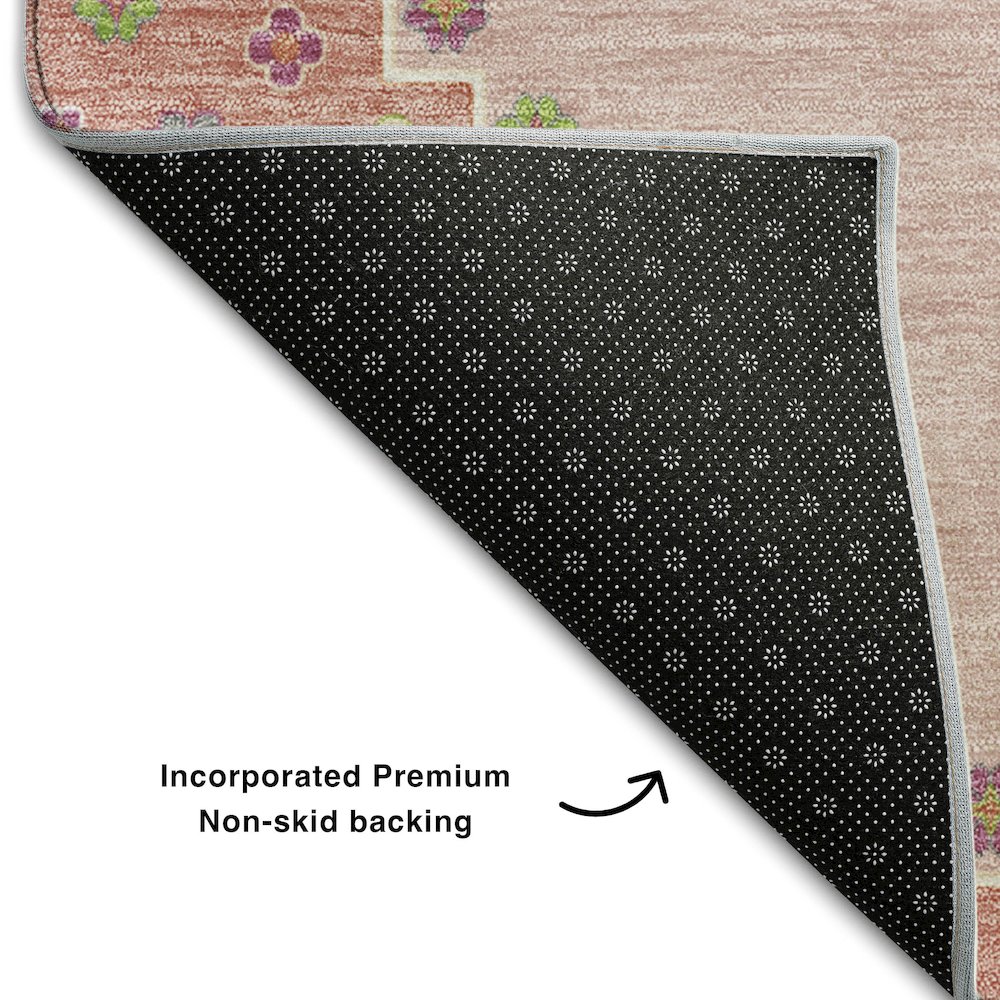 Premium Machine Washable Mayfield AMF1014 Pink 2'6" x 3'10" Rug. Picture 2