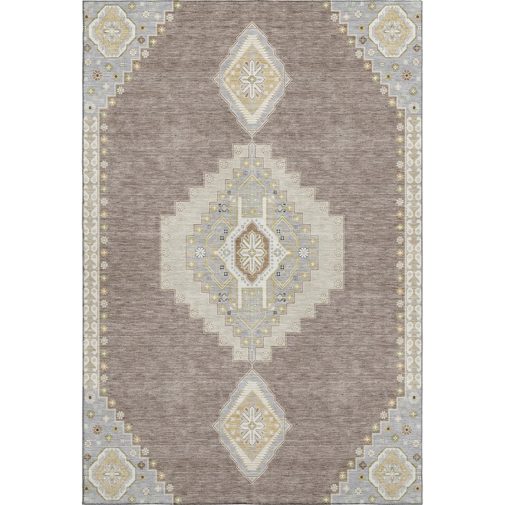 Premium Machine Washable Mayfield AMF1014 Taupe 5' x 7'6" Rug. Picture 1