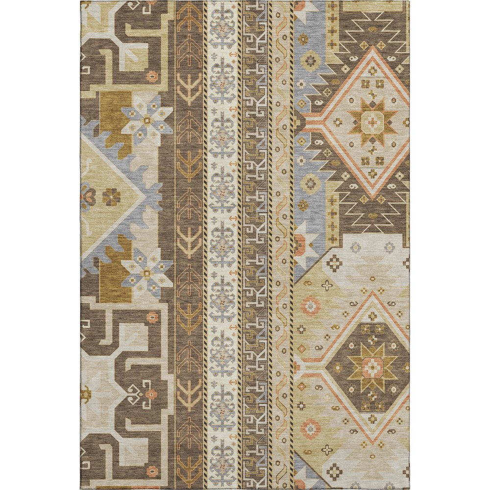 Premium Machine Washable Mayfield AMF1015 Brown 5' x 7'6" Rug. Picture 1