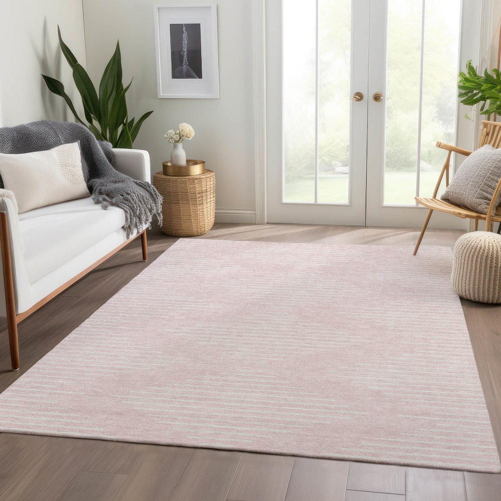 Premium Machine Washable Mayfield AMF1016 Pink 5' x 7'6" Rug. Picture 6