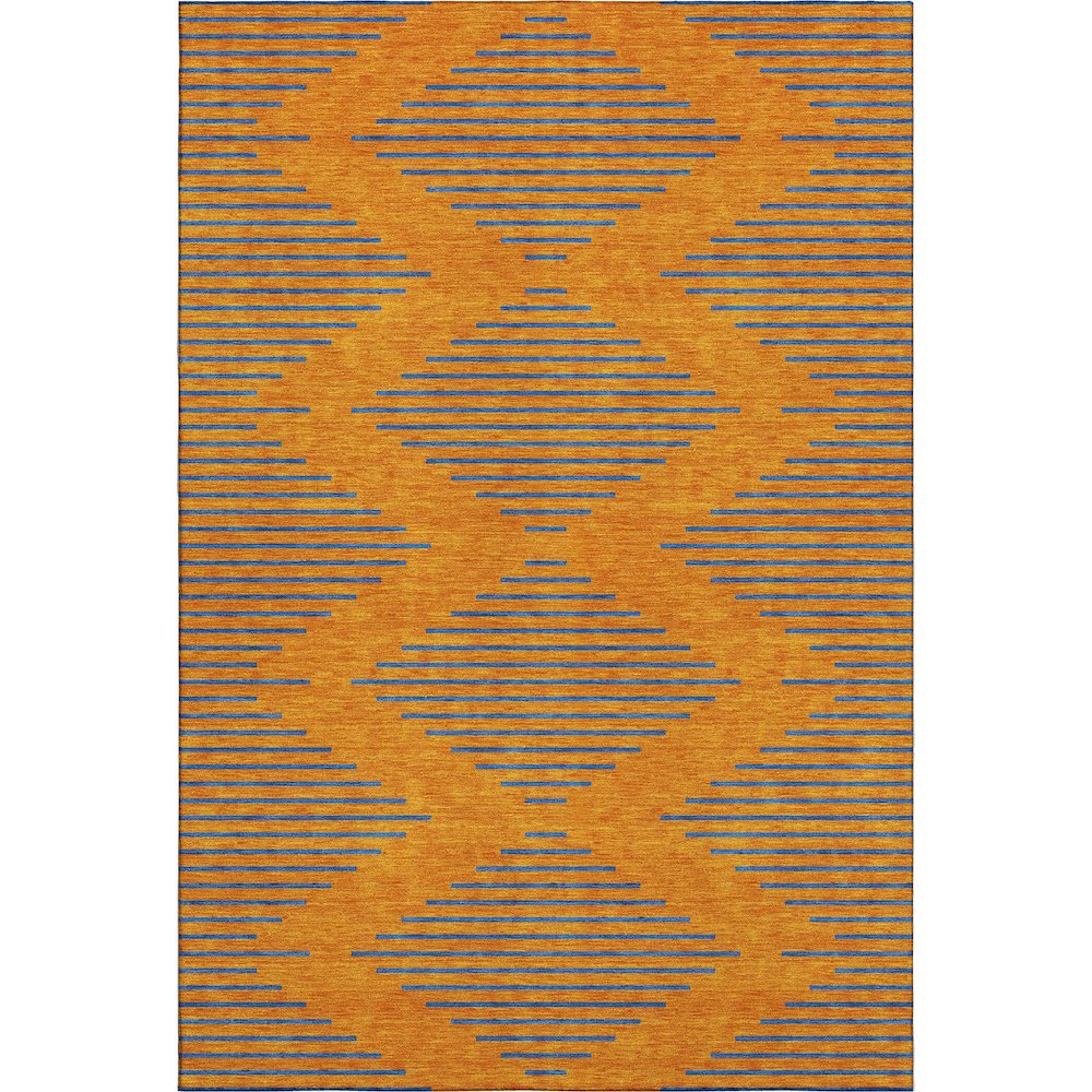 Premium Machine Washable Mayfield AMF1017 Orange 5' x 7'6" Rug. Picture 1
