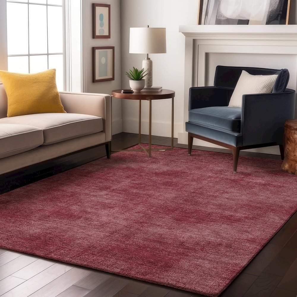 Premium Machine Washable Mayfield AMF1018 Garnet 5' x 7'6" Rug. Picture 5