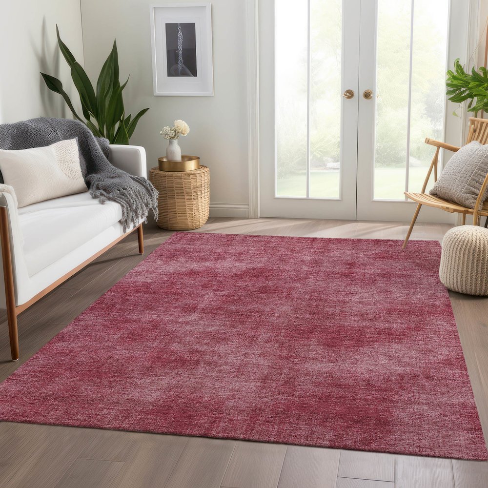 Premium Machine Washable Mayfield AMF1018 Garnet 5' x 7'6" Rug. Picture 6