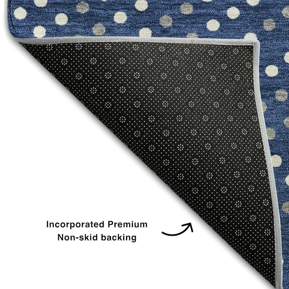 Premium Machine Washable Mayfield AMF1021 Navy 2'6" x 3'10" Rug. Picture 2
