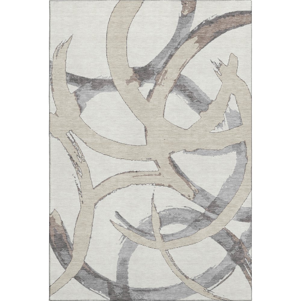 Premium Machine Washable Mayfield AMF1022 Ivory 5' x 7'6" Rug. Picture 1