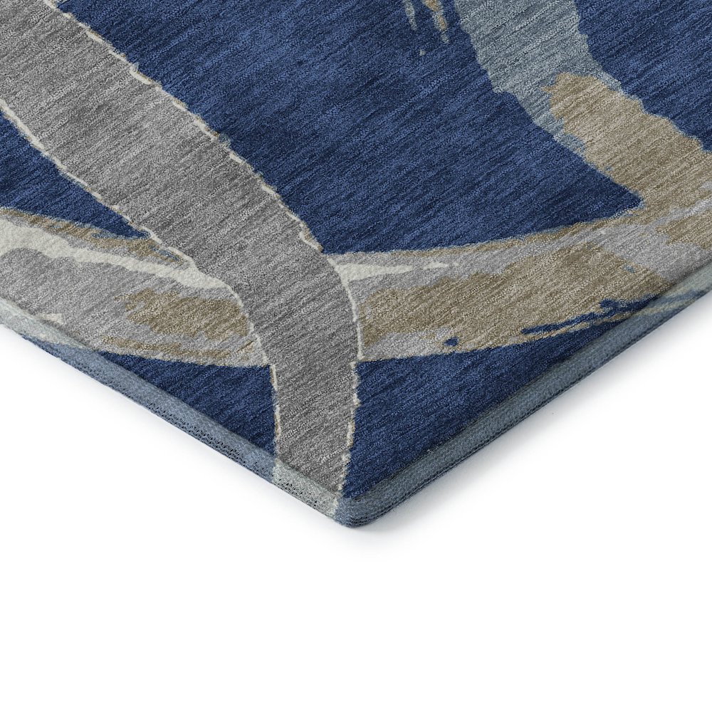 Premium Machine Washable Mayfield AMF1022 Navy 2'6" x 3'10" Rug. Picture 3