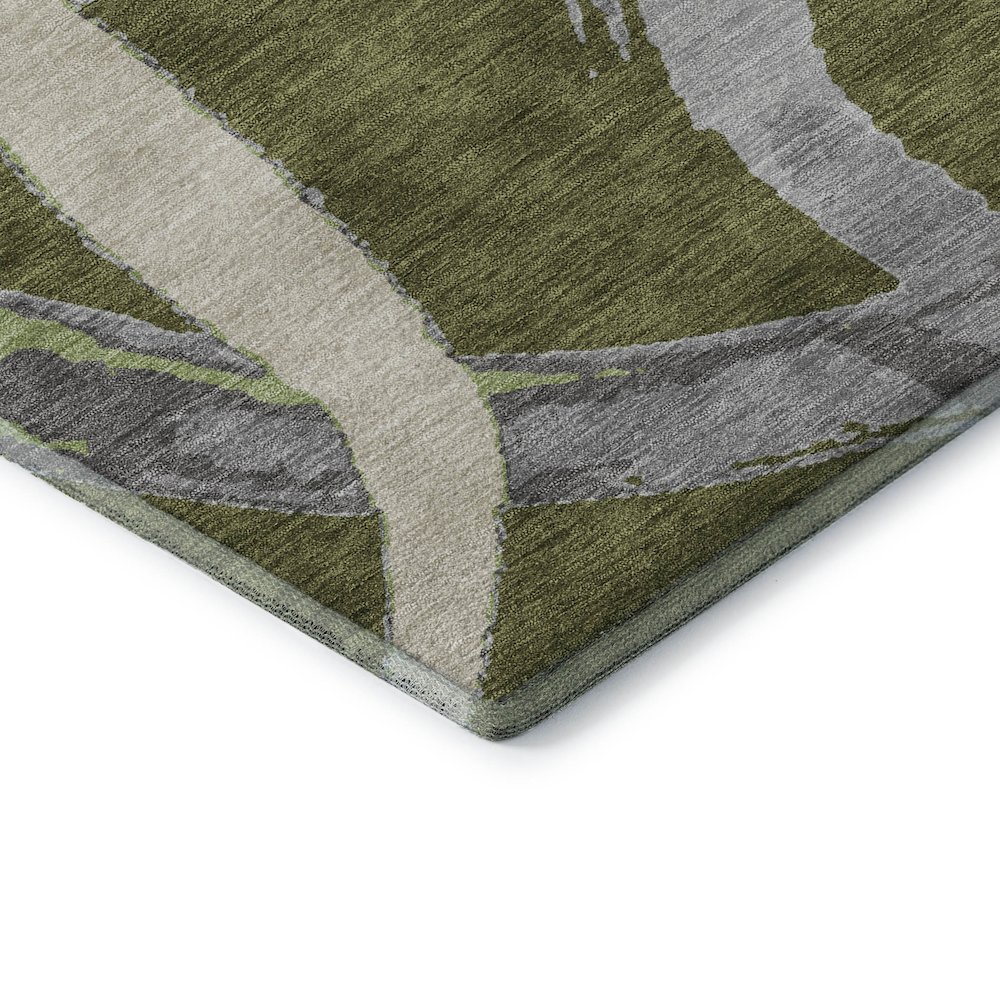 Premium Machine Washable Mayfield AMF1022 Olive 2'6" x 3'10" Rug. Picture 3