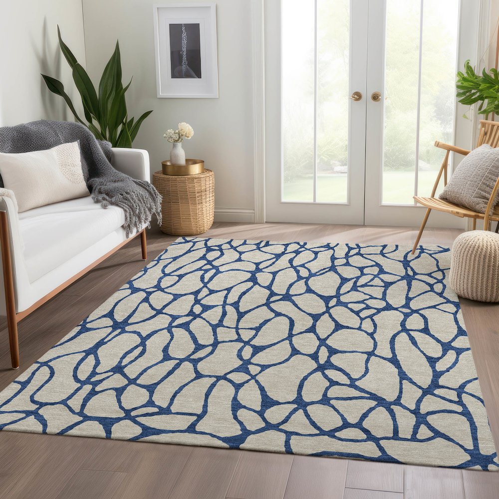 Premium Machine Washable Mayfield AMF1023 Beige 5' x 7'6" Rug. Picture 6