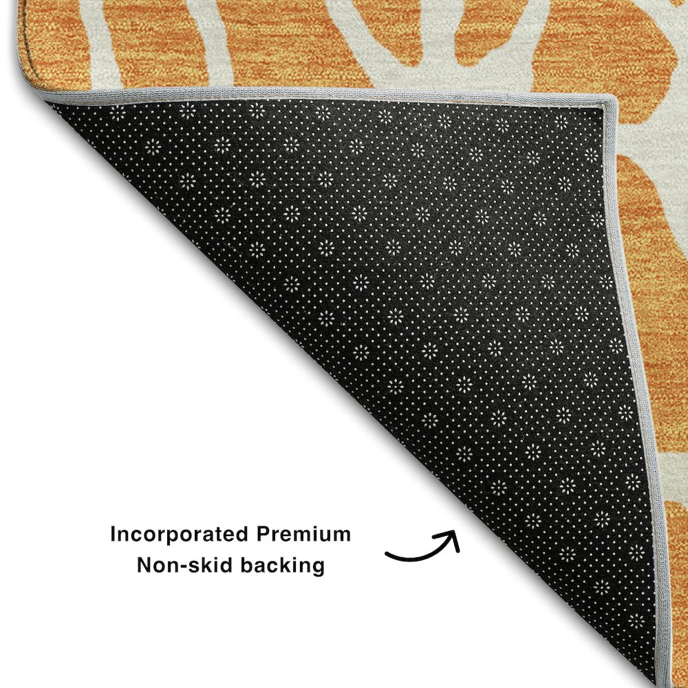 Premium Machine Washable Mayfield AMF1024 Orange 2'6" x 3'10" Rug. Picture 2