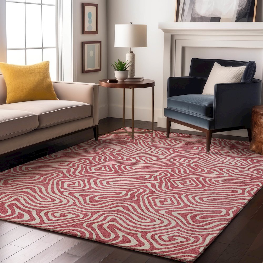 Premium Machine Washable Mayfield AMF1030 Blush 5' x 7'6" Rug. Picture 5