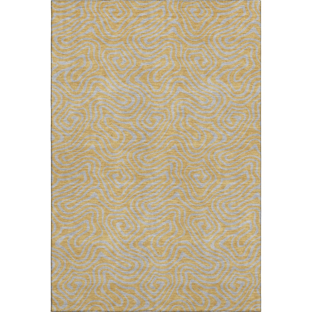 Premium Machine Washable Mayfield AMF1031 Gold 5' x 7'6" Rug. Picture 1
