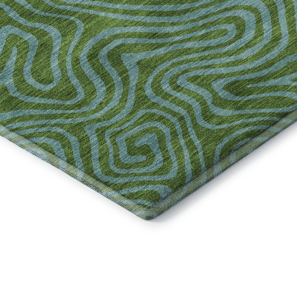 Premium Machine Washable Mayfield AMF1031 Green 2'6" x 3'10" Rug. Picture 3