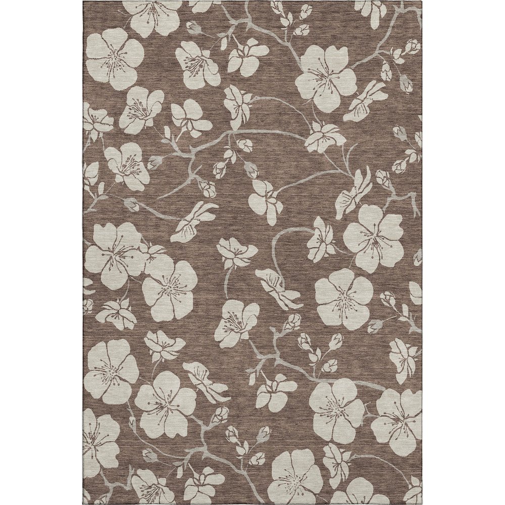 Premium Machine Washable Mayfield AMF1032 Brown 5' x 7'6" Rug. Picture 1