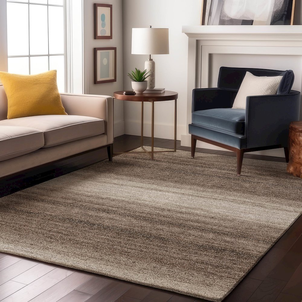 Premium Machine Washable Mayfield AMF1033 Brown 5' x 7'6" Rug. Picture 5