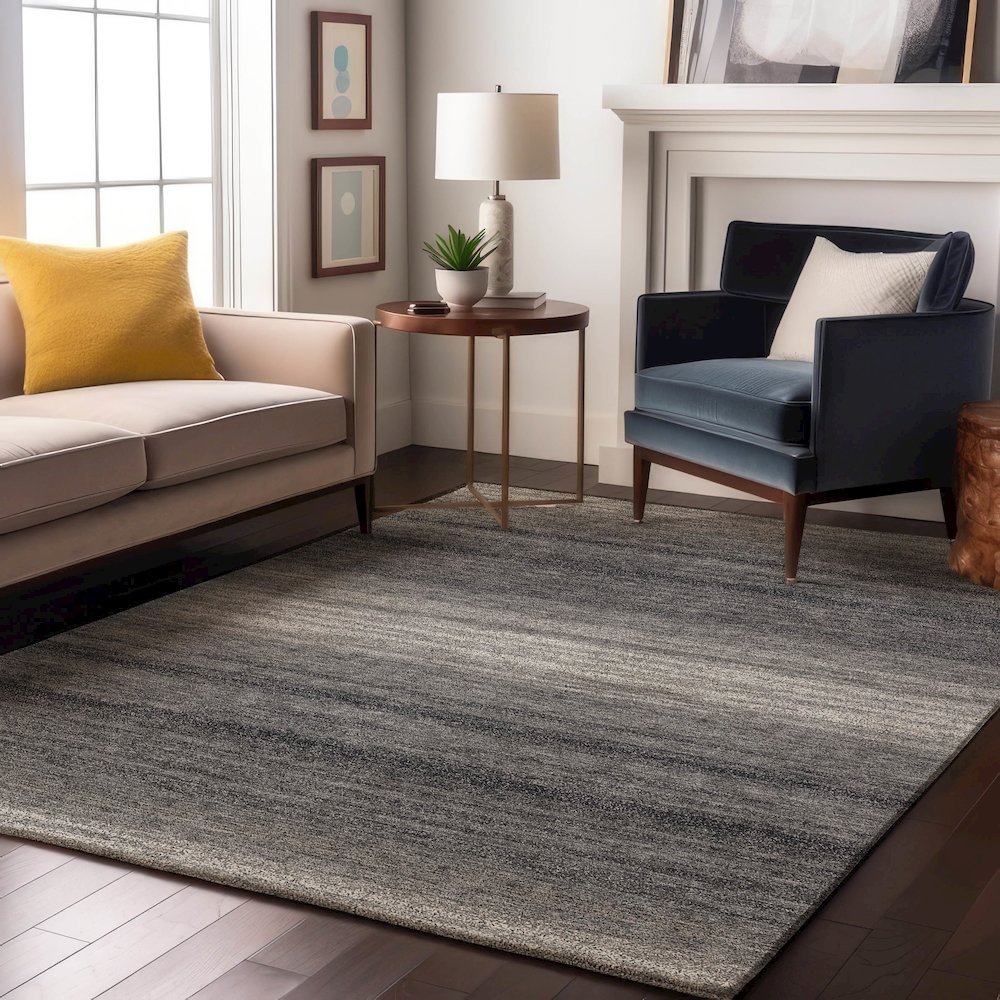 Premium Machine Washable Mayfield AMF1033 Gray 5' x 7'6" Rug. Picture 5