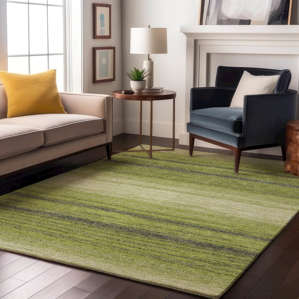 Premium Machine Washable Mayfield AMF1033 Lime 5' x 7'6" Rug. Picture 5