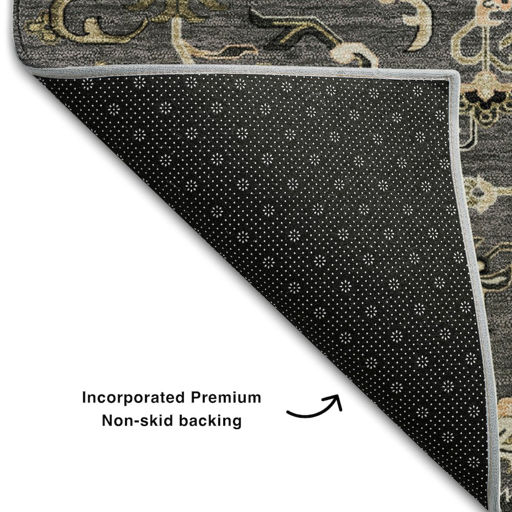 Premium Machine Washable Mayfield AMF1036 Black 2'6" x 3'10" Rug. Picture 2