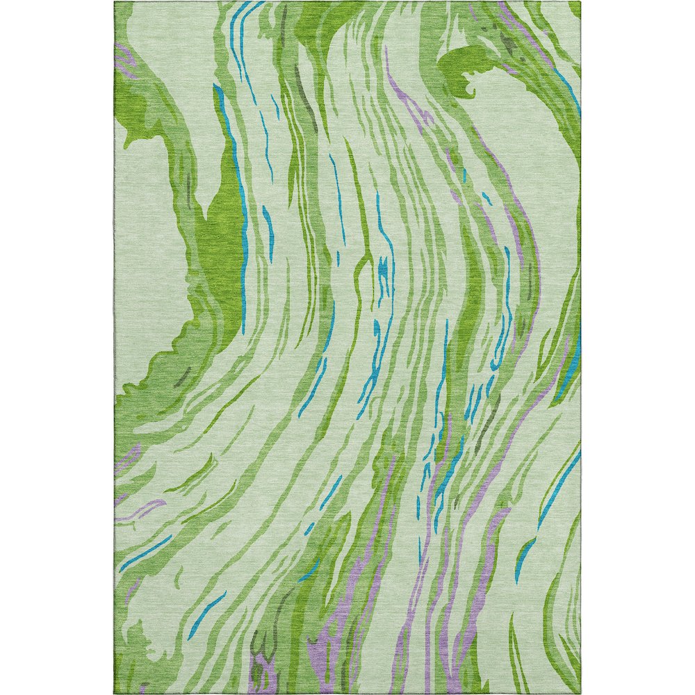 Premium Machine Washable Mayfield AMF1037 Green 5' x 7'6" Rug. Picture 1