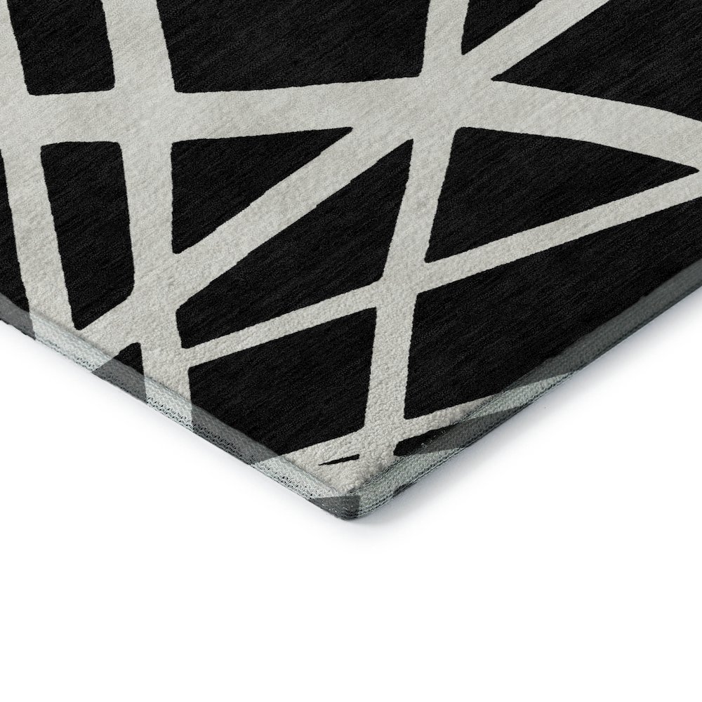 Premium Machine Washable Mayfield AMF1040 Black 2'6" x 3'10" Rug. Picture 3