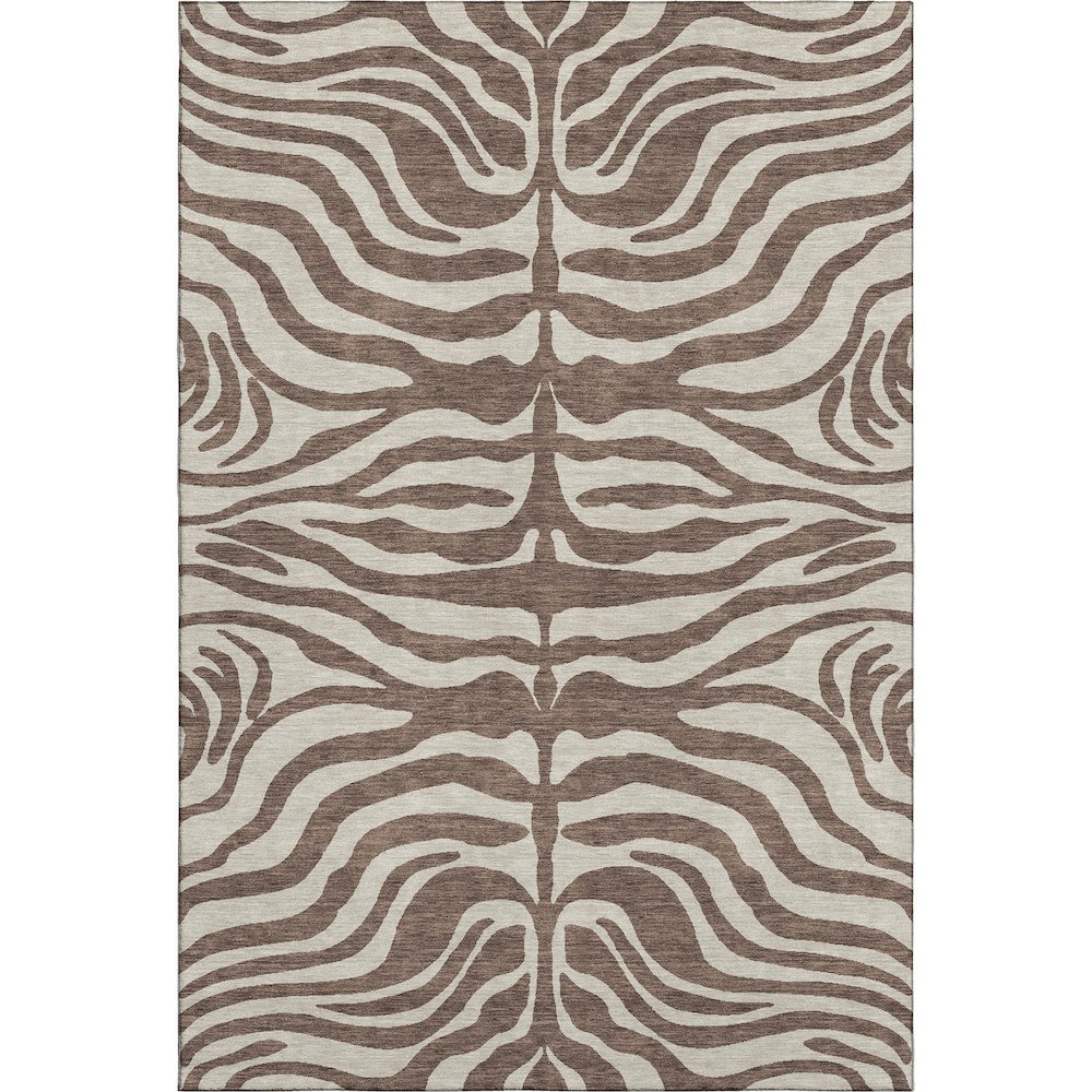 Premium Machine Washable Mayfield AMF1042 Brown 5' x 7'6" Rug. Picture 1