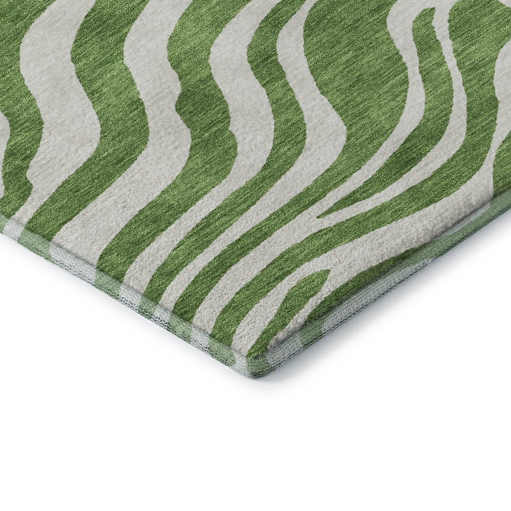 Premium Machine Washable Mayfield AMF1042 Green 2'6" x 3'10" Rug. Picture 3
