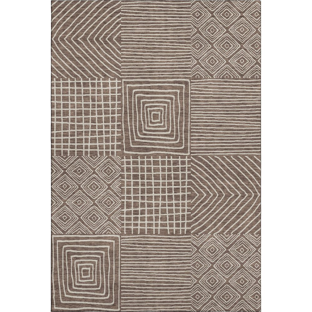 Premium Machine Washable Mayfield AMF1044 Brown 5' x 7'6" Rug. Picture 1