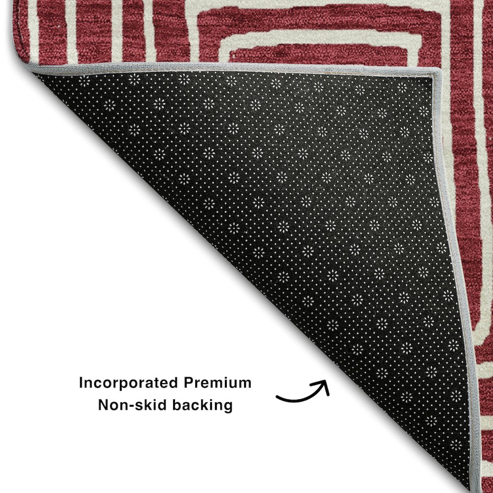 Premium Machine Washable Mayfield AMF1044 Garnet 2'6" x 3'10" Rug. Picture 2