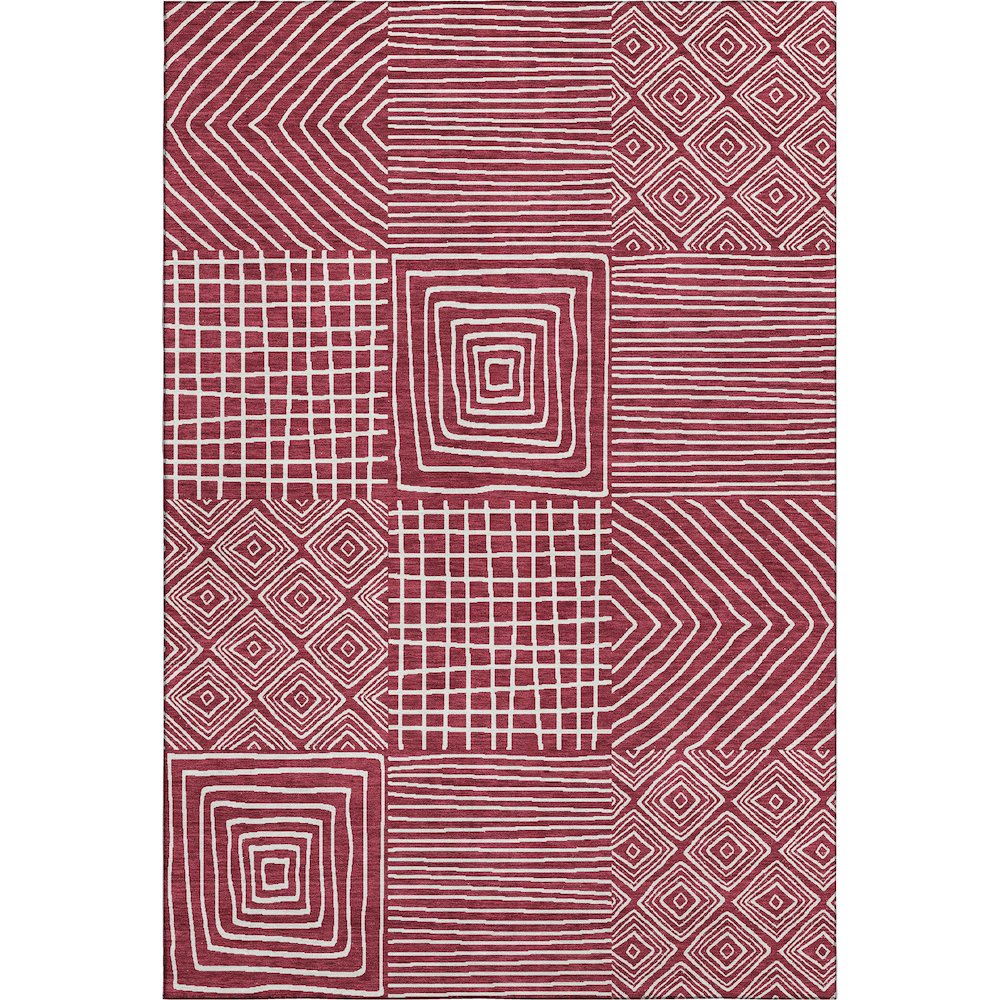 Premium Machine Washable Mayfield AMF1044 Garnet 5' x 7'6" Rug. Picture 1