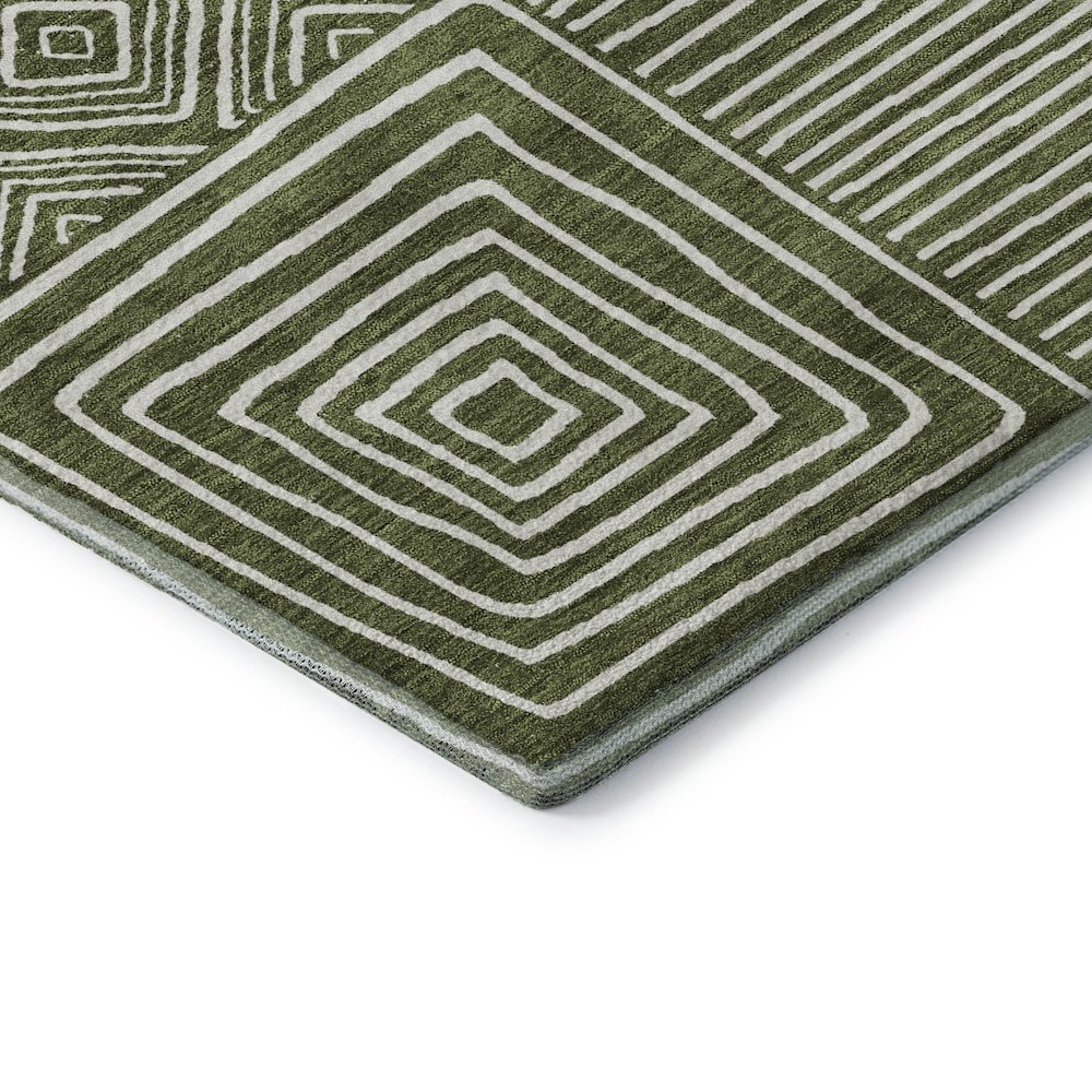 Premium Machine Washable Mayfield AMF1044 Olive 2'6" x 3'10" Rug. Picture 3