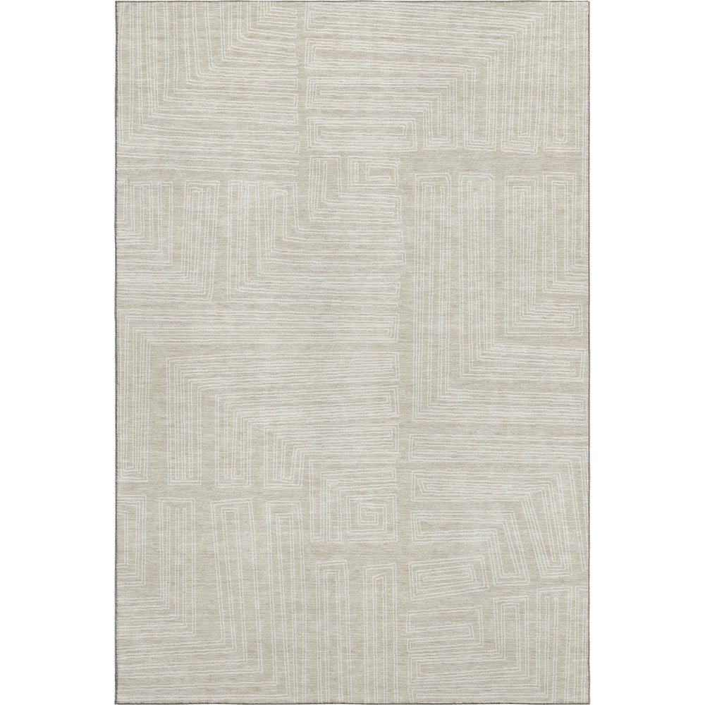 Premium Machine Washable Mayfield AMF1045 Beige 5' x 7'6" Rug. Picture 1