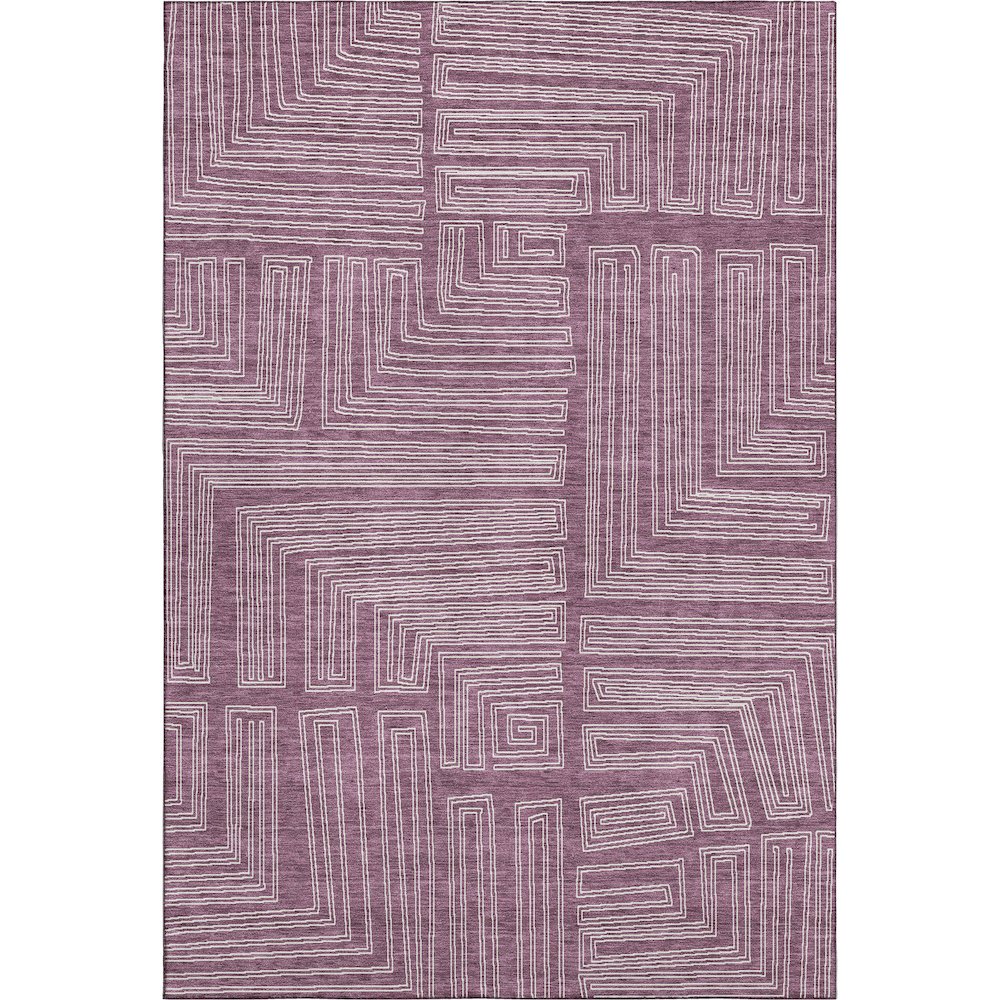 Premium Machine Washable Mayfield AMF1045 Eggplant 5' x 7'6" Rug. Picture 1