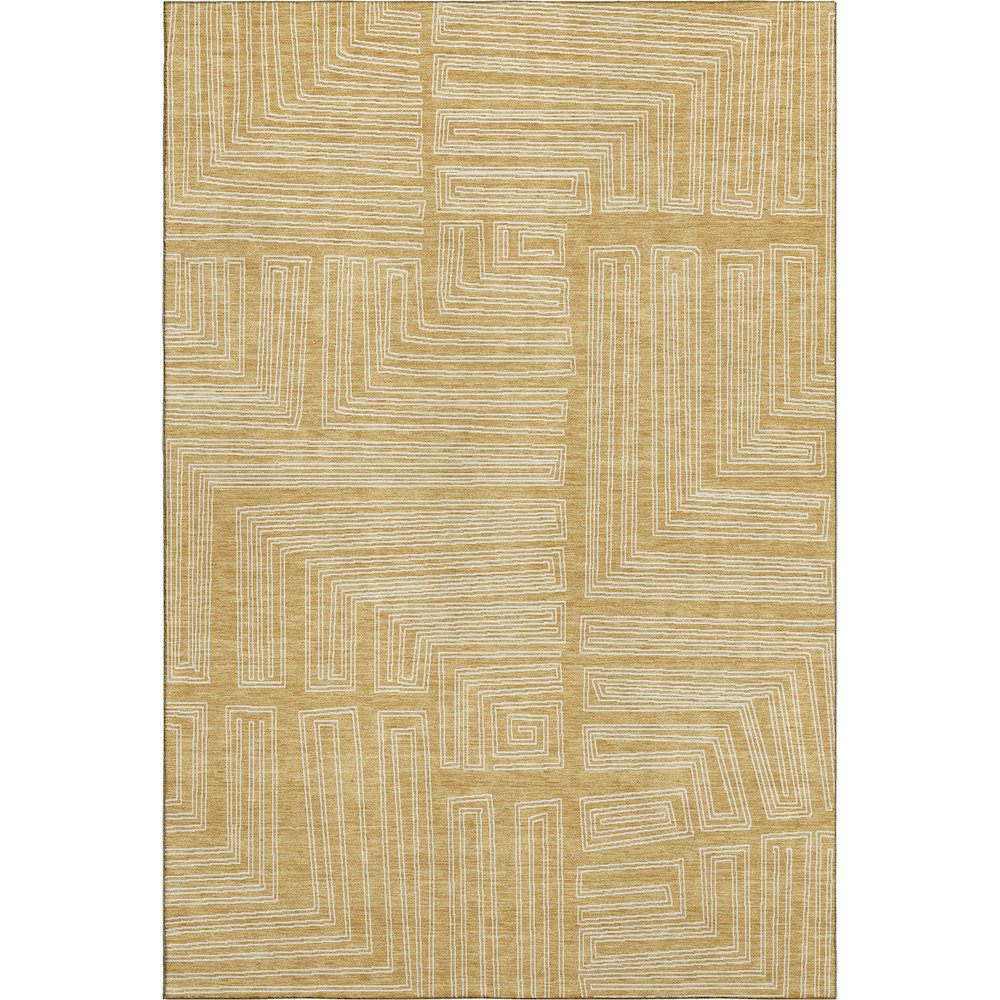 Premium Machine Washable Mayfield AMF1045 Gold 5' x 7'6" Rug. Picture 1