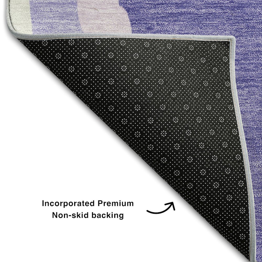 Premium Machine Washable Mayfield AMF1047 Purple 2'6" x 3'10" Rug. Picture 2
