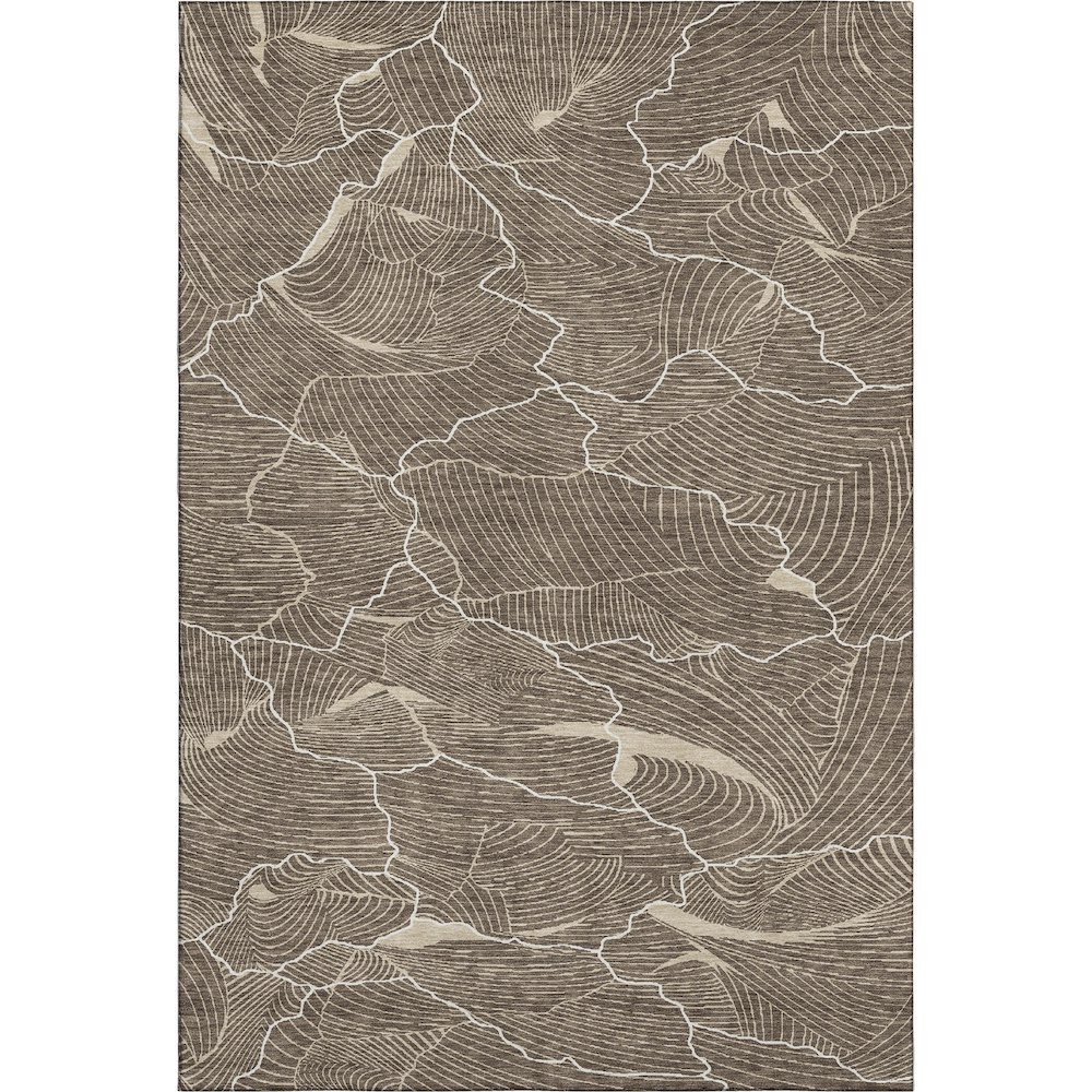 Premium Machine Washable Mayfield AMF1048 Brown 5' x 7'6" Rug. Picture 1
